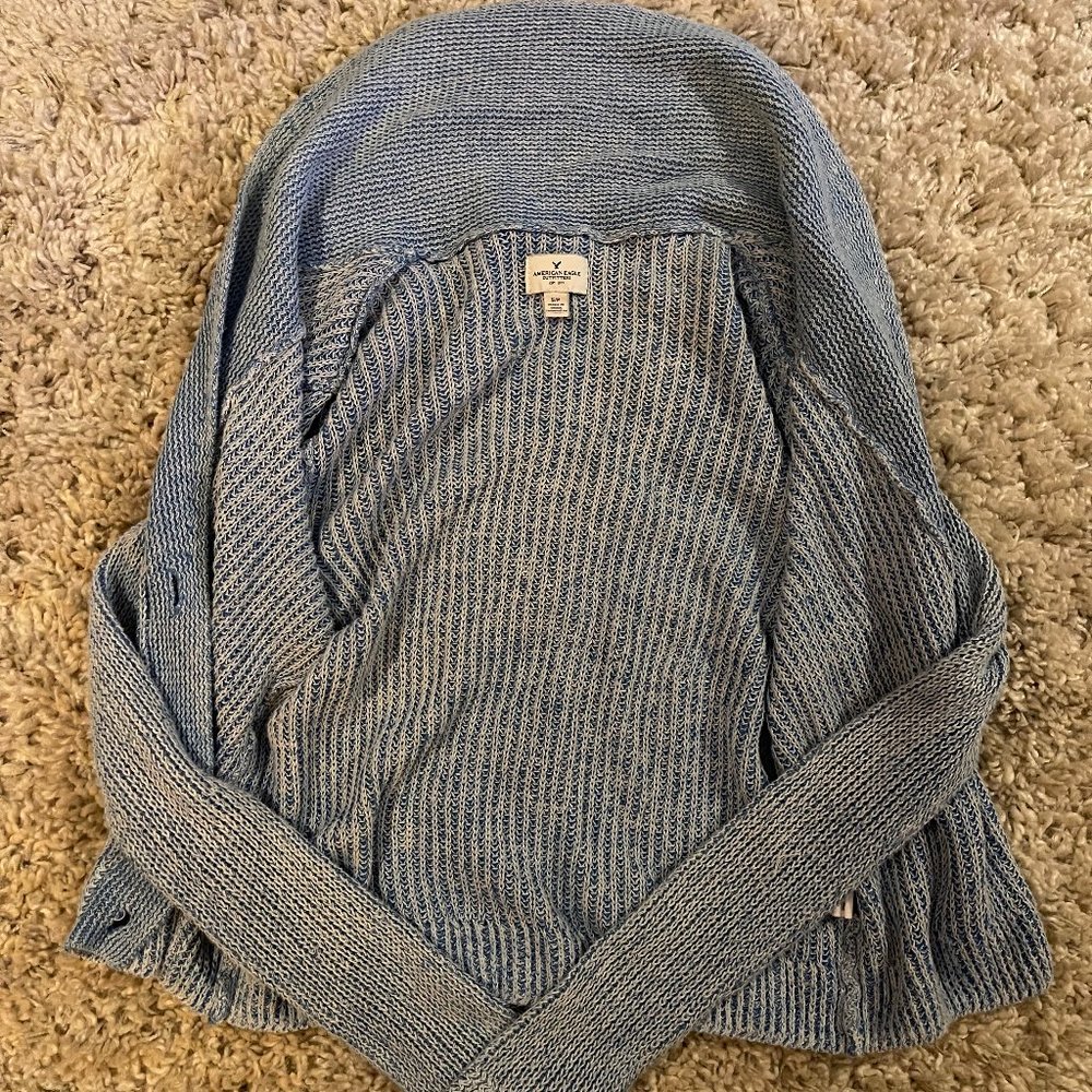 American Eagle Outfitters Women's Blue Knit Cardigan